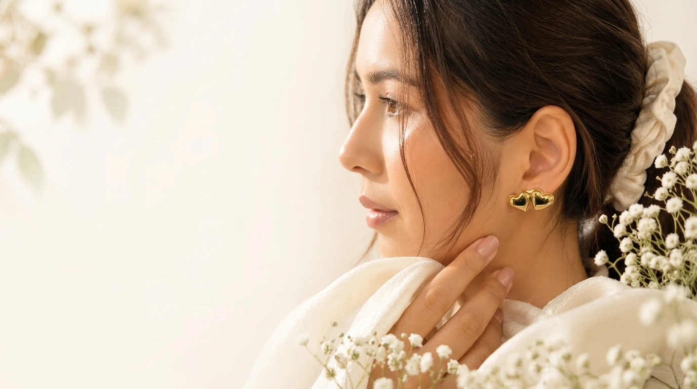 NEEVOQUE Signature Earrings on Model