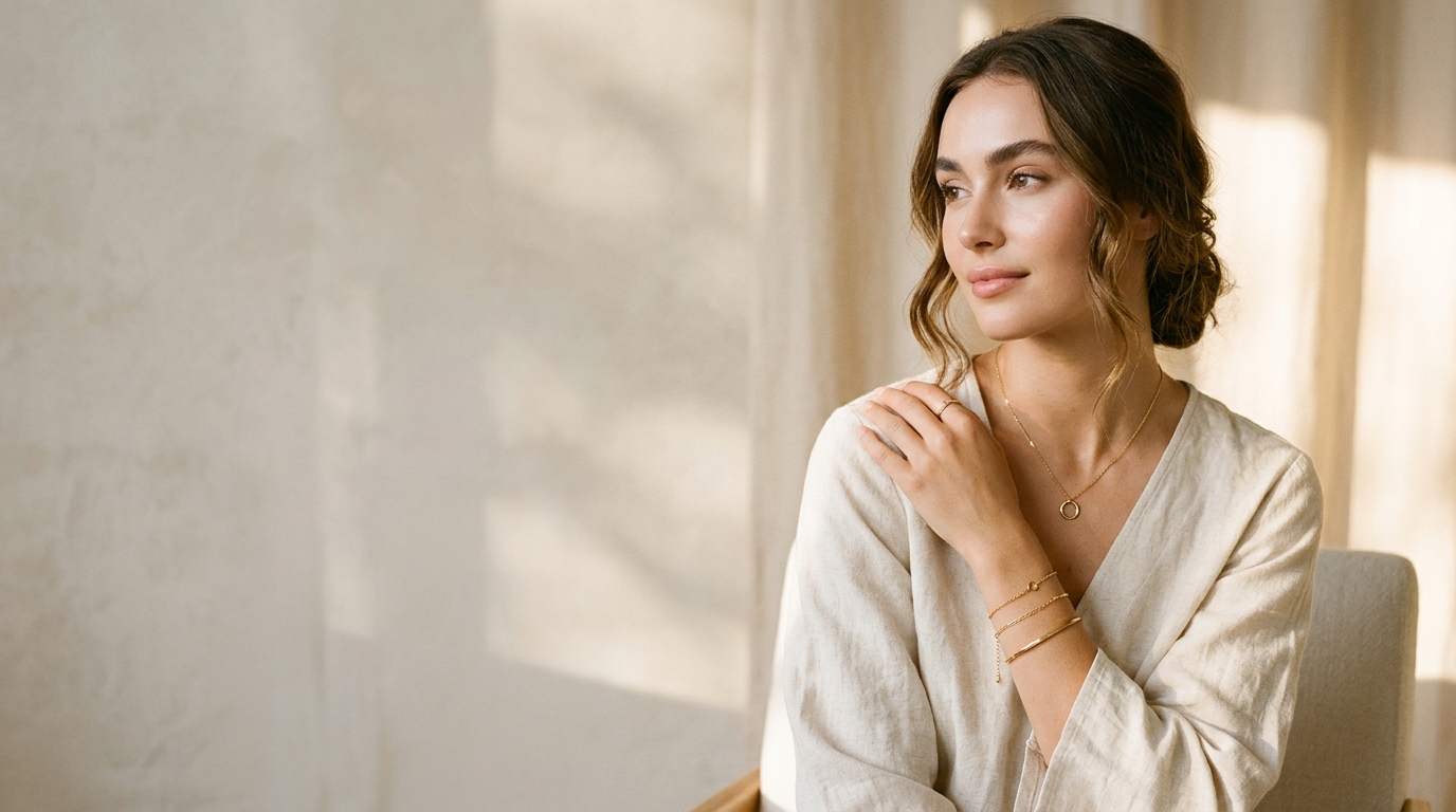 NEEVOQUE Minimalist Chain and Bracelet Luxury Model